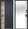 Входные двери Luxor Дуб Вертикаль Зеркало Сатин черный Эмалит белый