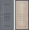 Входные двери M62 ТЕРМО штамп 3 квадрата Букле графит - ФЛТ-2 Дуб Сонома светлый
