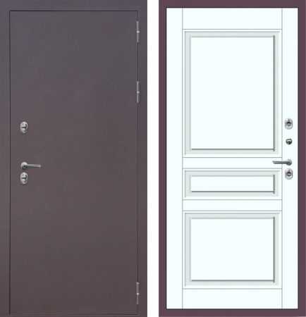 Входные двери M21 ТЕРМО металл Букле опал - ФЛТ-2 Velluto Bianco AG 700