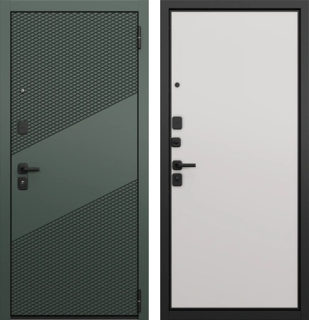 Входные двери T4 TRUST ECO PP E-163 Авокадо - Е-100 Эмаль белоснежный