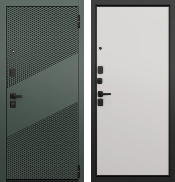 Входные двери T4 TRUST ECO PP E-163 Авокадо - Е-100 Эмаль белоснежный