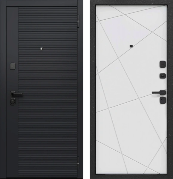 Входные двери Черный кварц Черный сатин Белый сатин