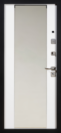 Входные двери TR 8 ЮП-24 ZB 856-2 Грей - ЮП-16 (декоративная зеркальная вставка) ZB Белый