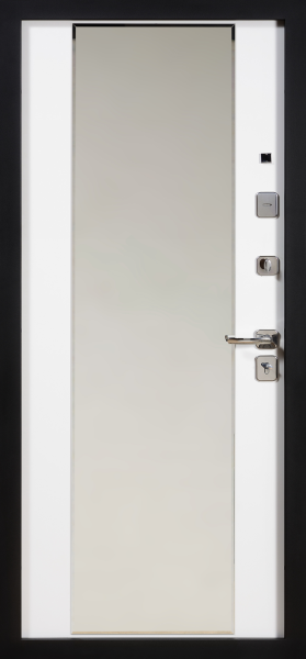 Входные двери TR 8 ЮП-24 ZB 856-2 Грей - ЮП-16 (декоративная зеркальная вставка) ZB Белый