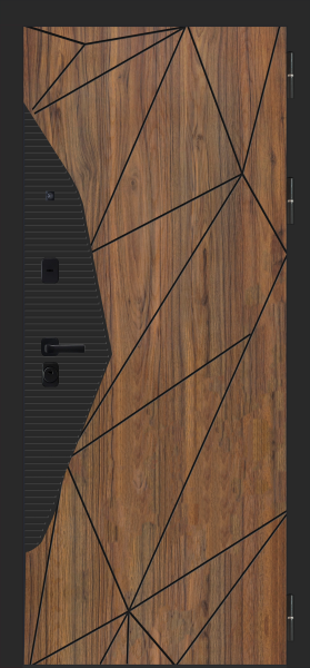 Входные двери M105 ФЛ Орех каньон коньяк - ФЛ Velluto Bianco AG 700