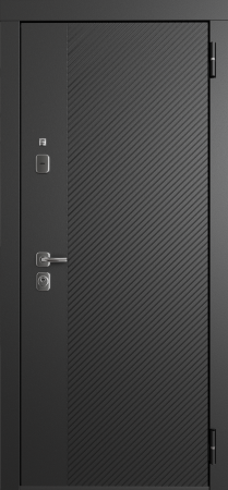 Входные двери TR 2 ЮП-19 ZB 999-2 Черный кварц - ЮП-15 (декоративная зеркальная вставка) ZB Белый