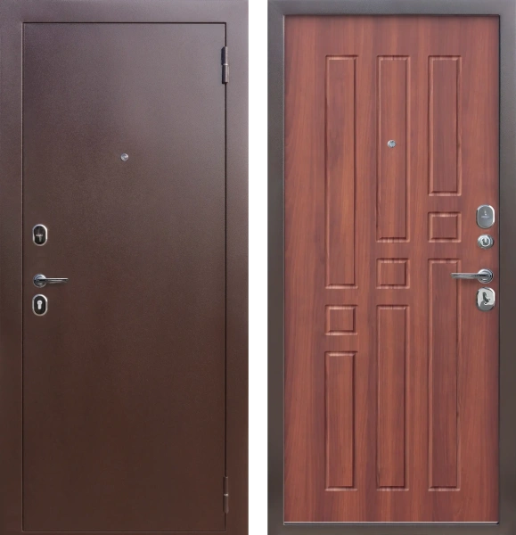 Входные двери Гарда 8 мм Медный антик Рустикальный дуб