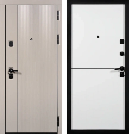 Входные двери Стелс 3К90 горизонталь 1 ЮП-35 Латте (ZB855-2) - ЮП-33 ZB Белый