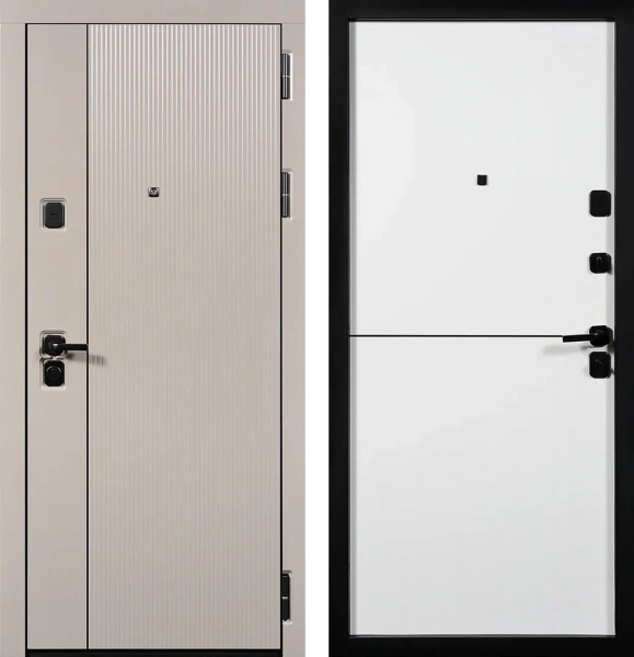 Входные двери Стелс 3К90 горизонталь 1 ЮП-35 Латте (ZB855-2) - ЮП-33 ZB Белый