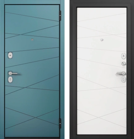 Входные двери F1 FAMILY ECO PP E-130 Верде - Е-130 Белый софт