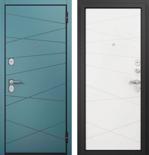 Входные двери F1 FAMILY ECO PP E-130 Верде - Е-130 Белый софт