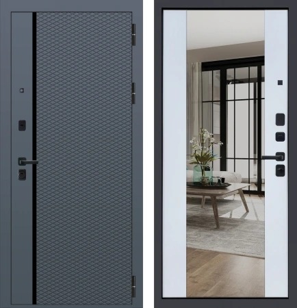 Входные двери M100 ФЛП-17 Velluto Oscure AG 710 - ФЛЗ-32 Velluto Bianco AG 700