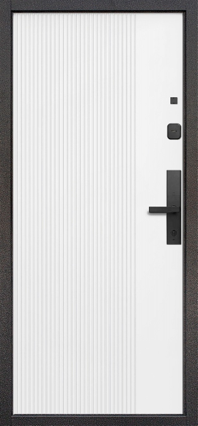 Входные двери Тайга 9 см Вертикаль Антик серебро - с фрезеровкой Белый