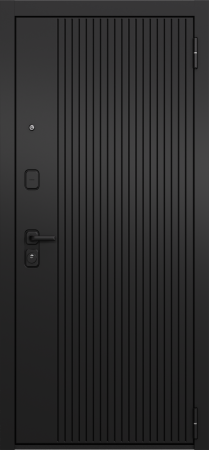 Входные двери T1 TRUST ECO PP E-161 Черный матовый - Е-164 (зеркало) Белый софт