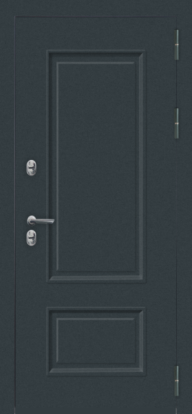 Входные двери M80 ТЕРМО Багет 2 квадрата Муар 7016 - ФЛТ-7 Velluto Bianco AG 700