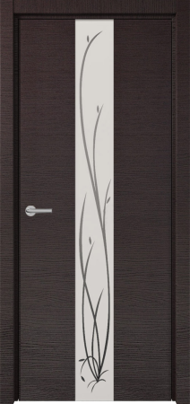Межкомнатные двери H-4 зеркало белое с рис.