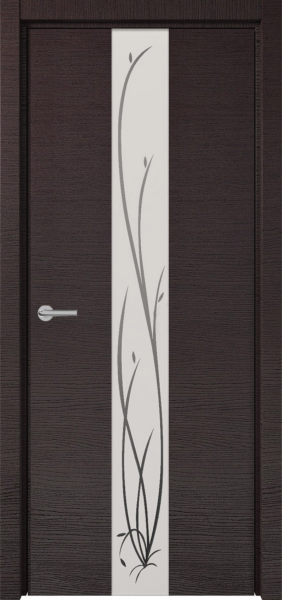 Межкомнатные двери H-4 зеркало белое с рис.