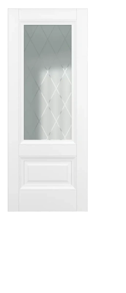 Межкомнатная дверь Турин ДО Baguette B2 Сатинато с рисунком ромб