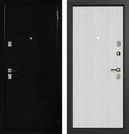 Входные двери TR 17 Без фрезеровки Букле черный - ЮП-13 Artic Oak