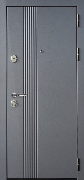 Входные двери Бетолла ЮР25 Бетон тёмный - Без фрезеровки ZB Белый