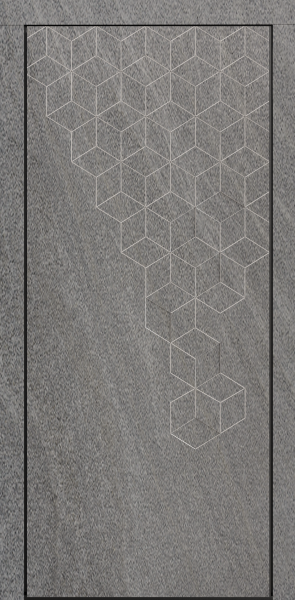 Входные двери Сталлер Comfort 3K ЮП-8 MI36 Санд темный - ЮП-16 (декоративная зеркальная вставка) Milky white