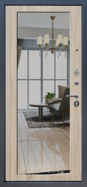 Входные двери M5 ФЛ Букле графит - ФЛЗ-21 Дуб Сонома светлый