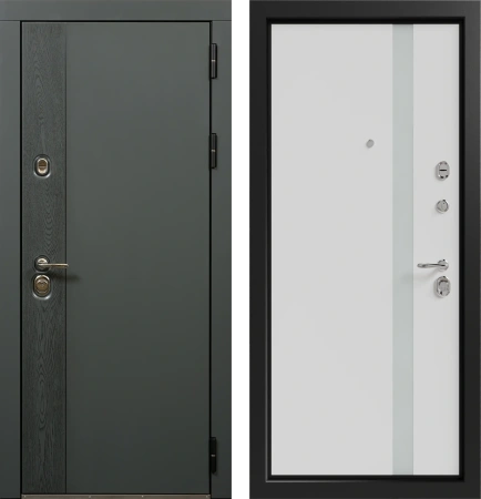 Входные двери Вивара 3К90 ШП-1 RAL 7021 - ЮР22 RAL 9003