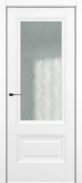 Межкомнатные двери Турин ДО Baguette B2 Сатинато с рисунком ромб