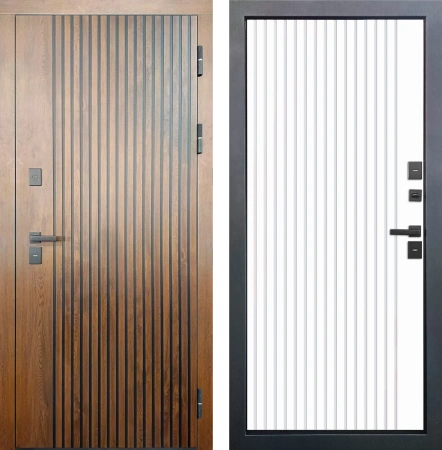 Входные двери Протерма мдф/мдф Орех грецкий Белый