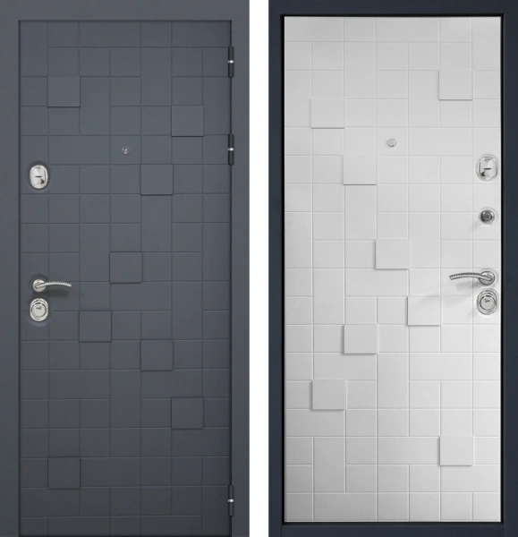 Входные двери Метро2 3К90 СК-3 Графит - СК-3 ZB Белый