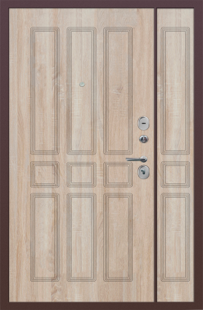 Входные двери M32 1200 металл Медный антик - ФЛ-81 Дуб Сонома светлый