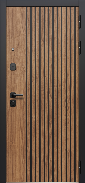 Входные двери Luxor Рейка Зеркало Орех лесной Эмалит белый