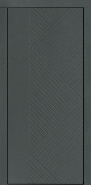 Входные двери Сталлер Comfort 3K ЮП-18 Грин - ЮП-16 (декоративная зеркальная вставка) ZB 999-2 Черный кварц