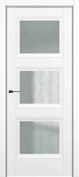 Межкомнатные двери Гранд ДО Baguette B2 Сатинато с рисунком ромб