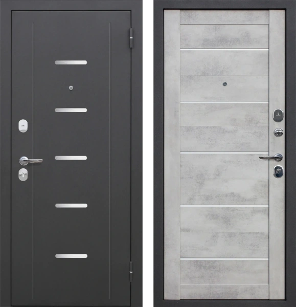 Входные двери Гарда 10 мм Серебро Антик серебро бетон снежный