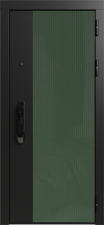 Входные двери Делла ЮР-43 Вудлайн олива - ЮР-42 декоративная зеркальная вставка Bianco P