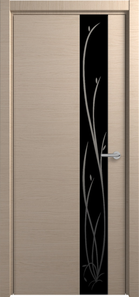 Межкомнатные двери H-3 зеркало черное с рис.