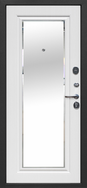 Входные двери Гарда 10 мм Серебро Антик серебро Белый ясень