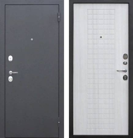 Входные двери Гарда муар 8 мм Черный муар Белый ясень