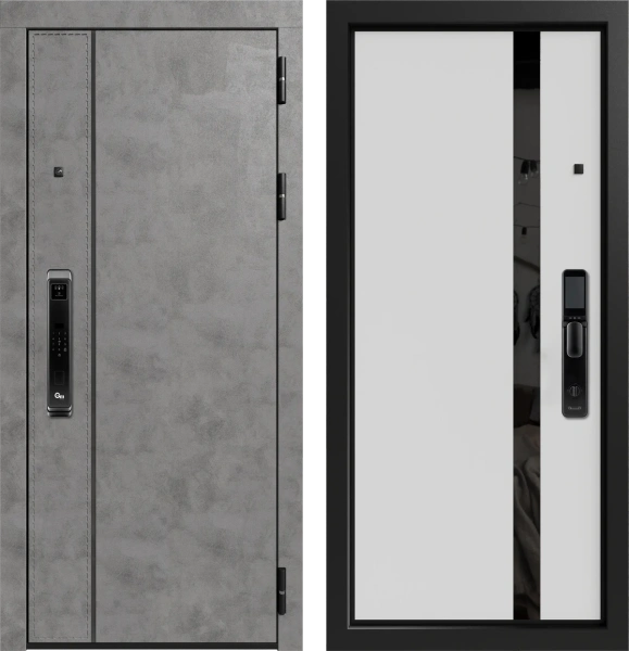 Входные двери Крафт 3К90 ЮР-44 MI 41 Пластер грей - ЮР22 ZB Белый