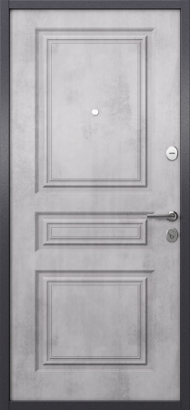 Входные двери ALFA LT MP Без фрезеровки Темно-серый букле графит - СК-67 Бетон известковый