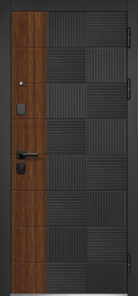 Входные двери Luxor Квадрат Нео Антрацит софт Эмалит белый