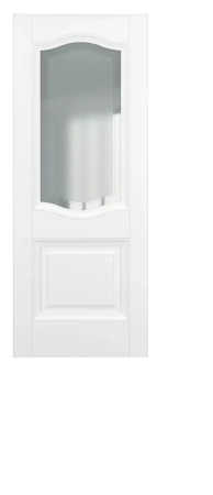 Межкомнатные двери Венеция ДО Baguette B2.2 Сатинато с рамкой Белый матовый