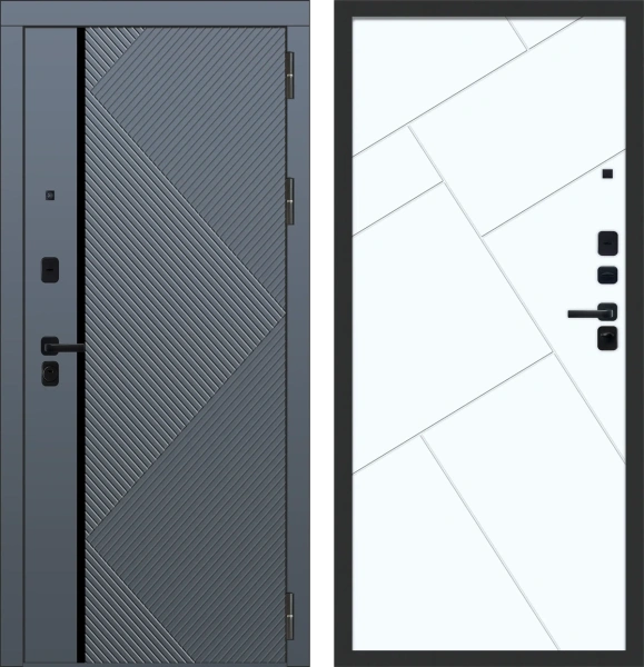 Входные двери M104 ФЛП-37 Velluto Oscure AG 710 - с фрезеровкой Velluto Bianco AG 700