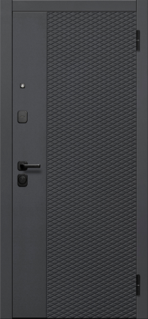 Входные двери Флорида Эмалит Белый Зеркало Чёрный кварц Эмалит белый