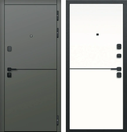 Входные двери Гарда 9 Молдинг Сатин коричневый Эмалит белый