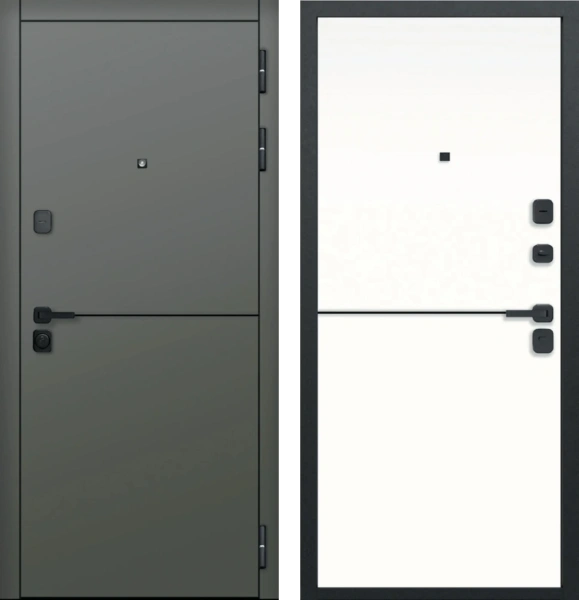 Входные двери Гарда 9 Молдинг Сатин коричневый Эмалит белый