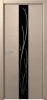Межкомнатные двери H-4 зеркало черное с рис.