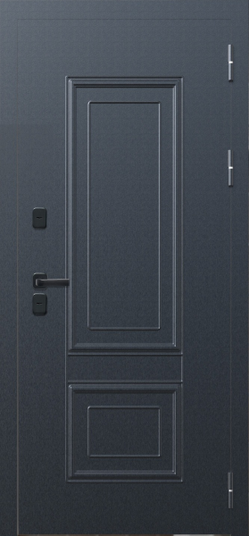 Входные двери M75 ТЕРМО штамп Ш-7 Букле графит - ФЛТ-7 Velluto Bianco AG 700