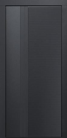 Входные двери Сталлер Comfort 3K ЮП-22 Графит - ЮП-16 (декоративная зеркальная вставка) Бьянко